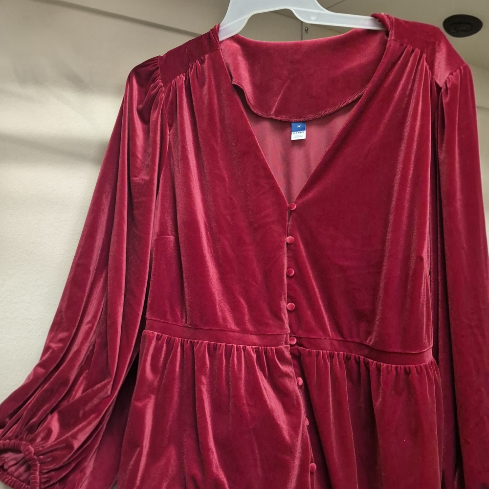 Old Navy Rich Red Velvet Top